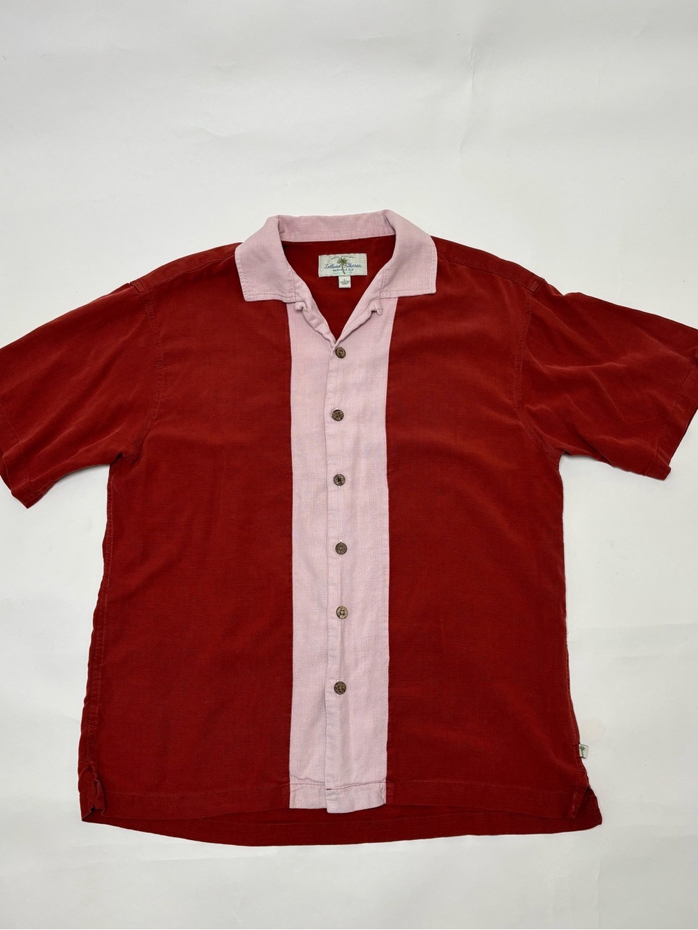 Island Shores Hawaiian Shirt 100% Washable Silk, Button-Up, Short Sleeve, Large